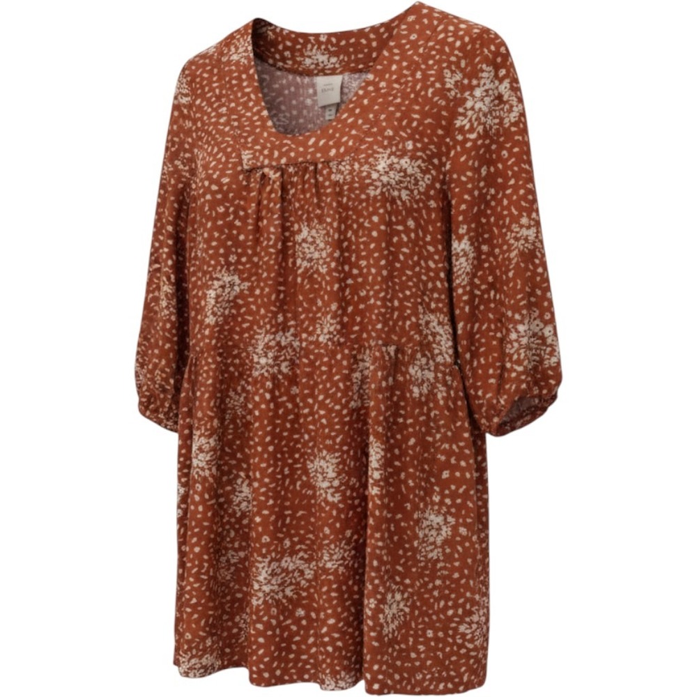 Knox Rose Dress Women XL Boho festival Floral V-Neck Balloon Sleeve Mini
